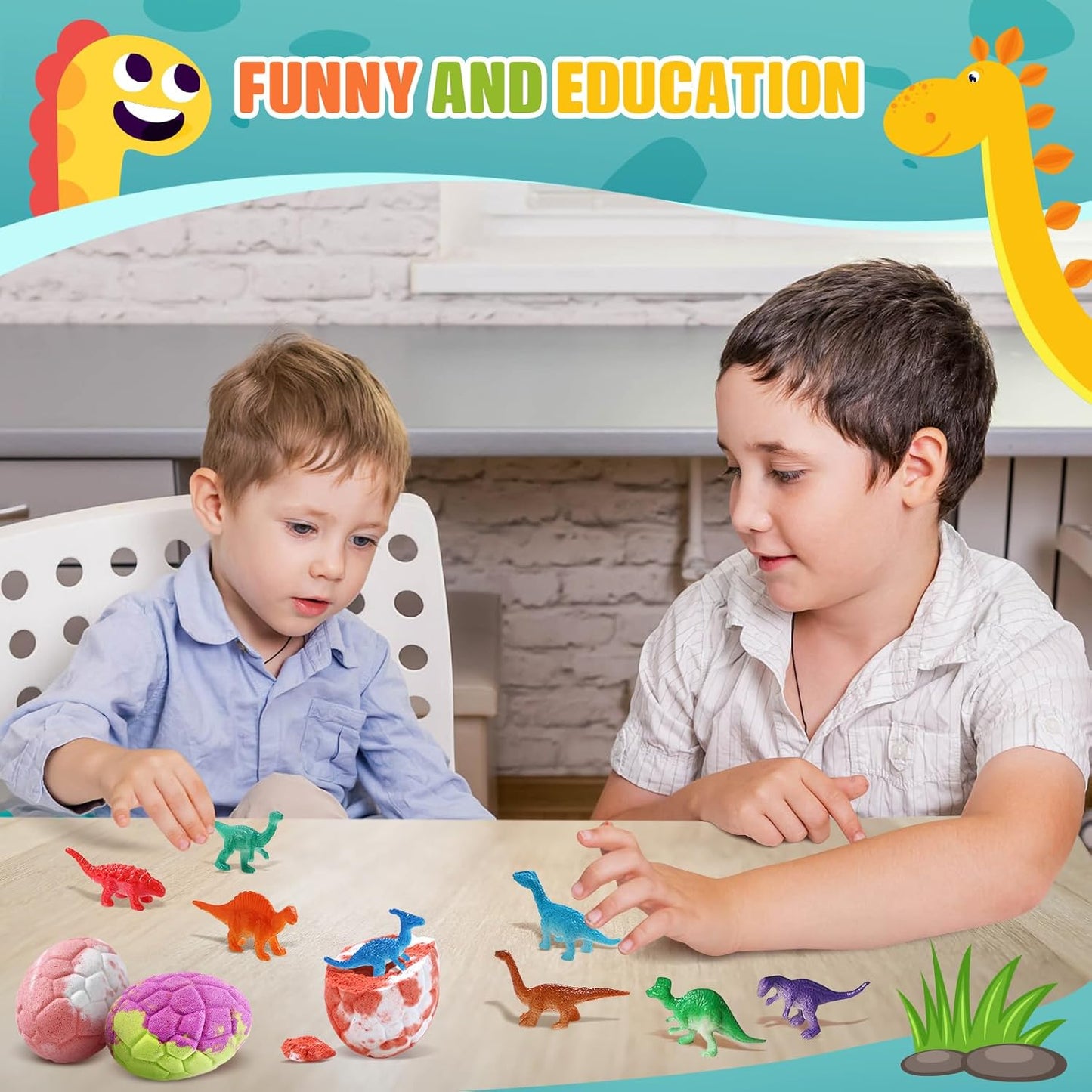 Bath Bombs for Kids with Dinosaur Toys Inside, 9 Pack Natural and Organic Dinosaur Bath Bombs Bubble Bath Gift Set, Stocking Stuffers for Kids, Perfect Christmas Birthday Gifts for Kid 3-12