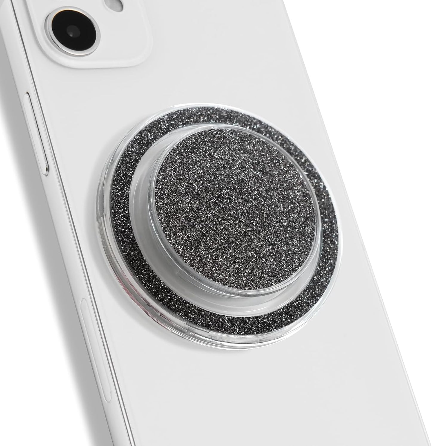 Bling Bling Glitter Phone Grip & Stand - Elegant Magsafe Compatible Phone Holder for Secure Grip and Hands-Free Viewing (Black)
