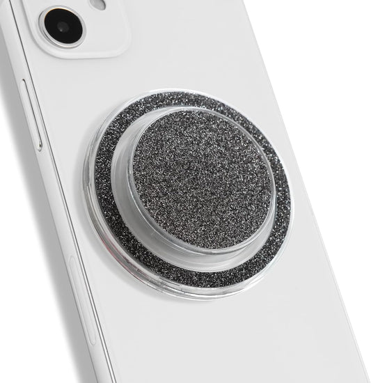 Bling Bling Glitter Phone Grip & Stand - Elegant Magsafe Compatible Phone Holder for Secure Grip and Hands-Free Viewing (Black)