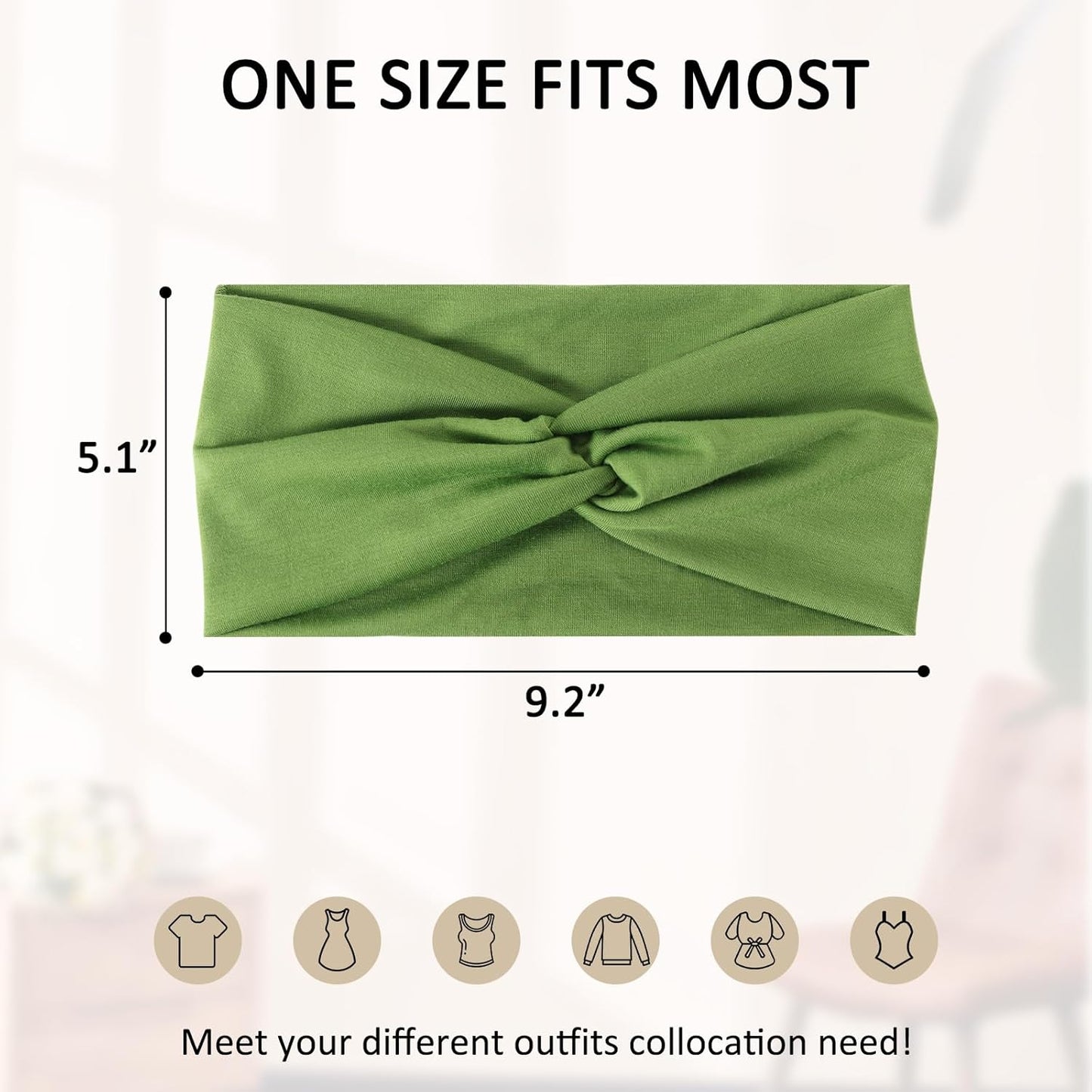 12-Pack Wide Stretch Headbands for Women - Non-Slip Extra Wide Turban Hair Bands for Workout, African Style, Sports & Daily Use (Breathable, All-Day Comfort) Color1 (Color2)