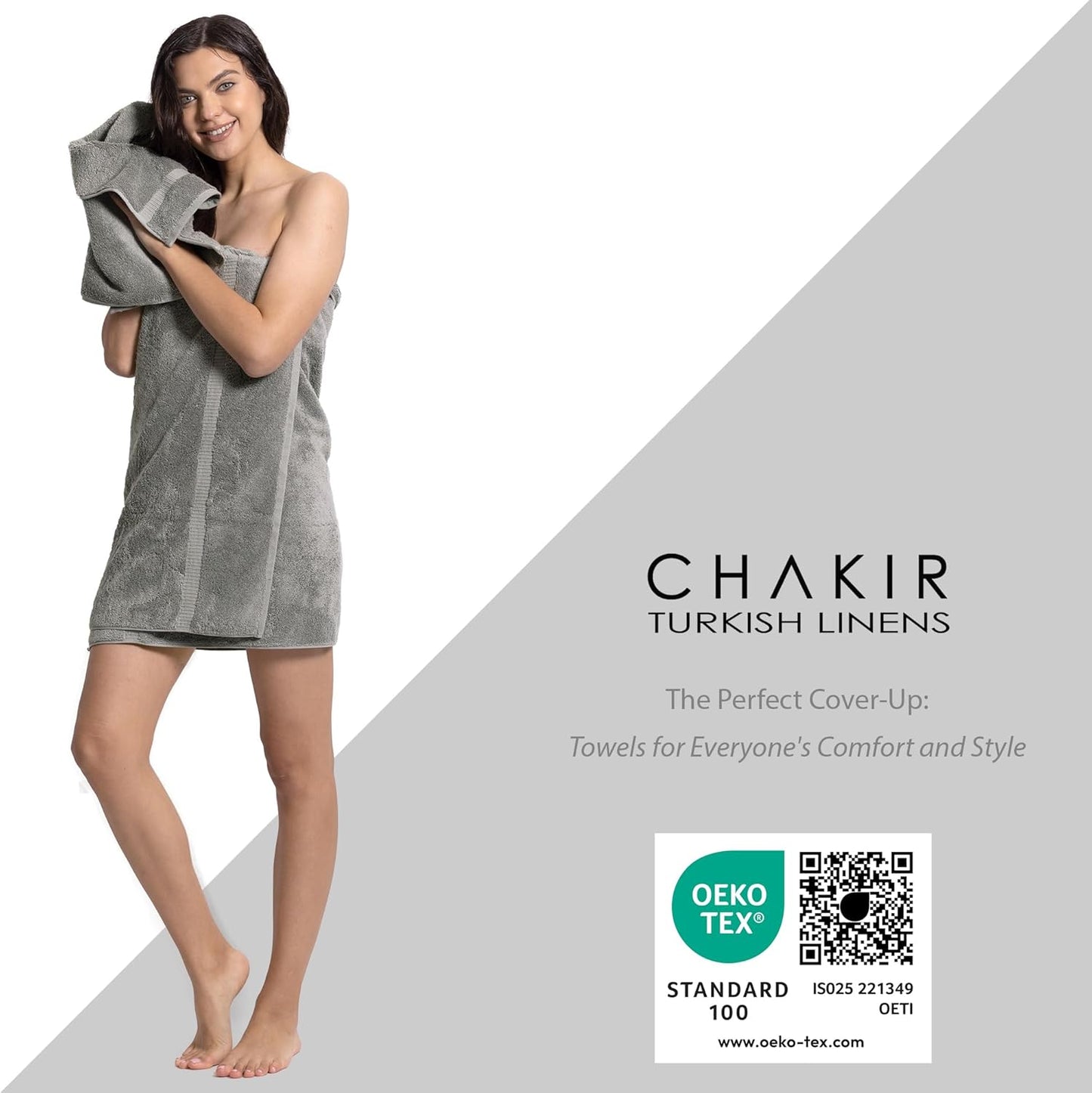 Chakir Turkish Linens Luxury Spa and Hotel Quality Premium Cotton 6-Piece Towel Set (2 x Bath Towels, 2 x Hand Towels, 2 x Washcloths)