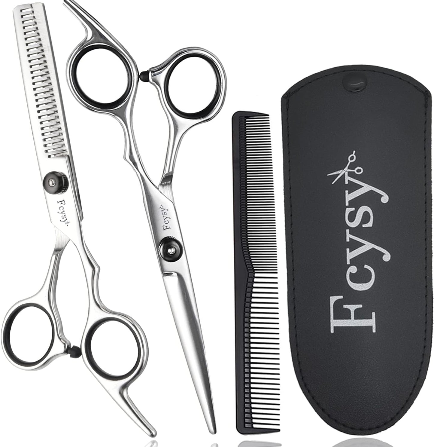Hair Cutting Scissors Thinning Shears Kit, Fcysy Hair Scissors Set Professional Haircut Kit, Barber Shears Tijeras De Peluqueria Profesional Barber Supplies Trimming Shears for Men Women