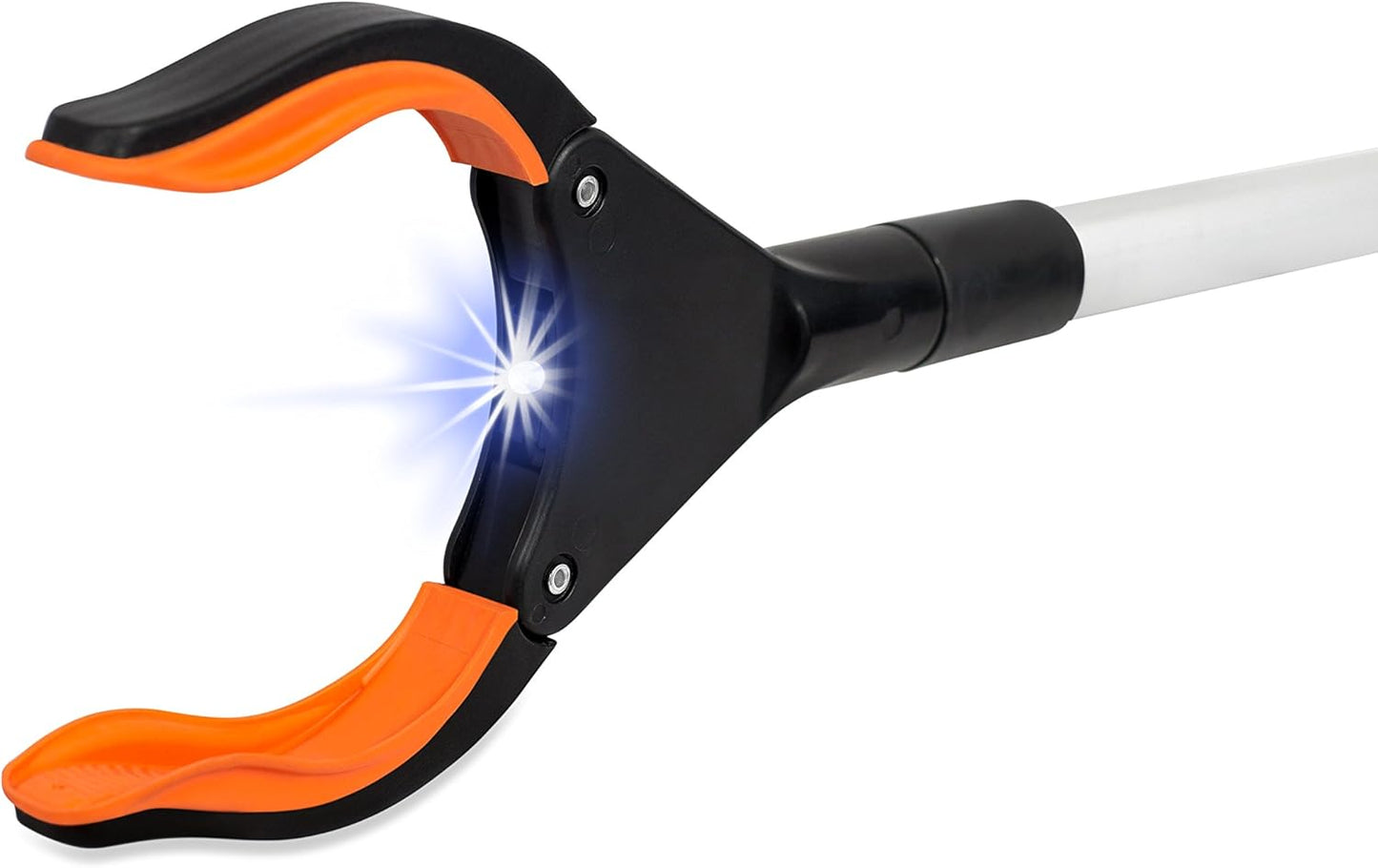 BirdRock Home Grabber Pick Up Tool with LED Light | 32 inch | Light Weight Aluminum Design | Reaching Aid | Articulating Rubber Head | Rubber Grip