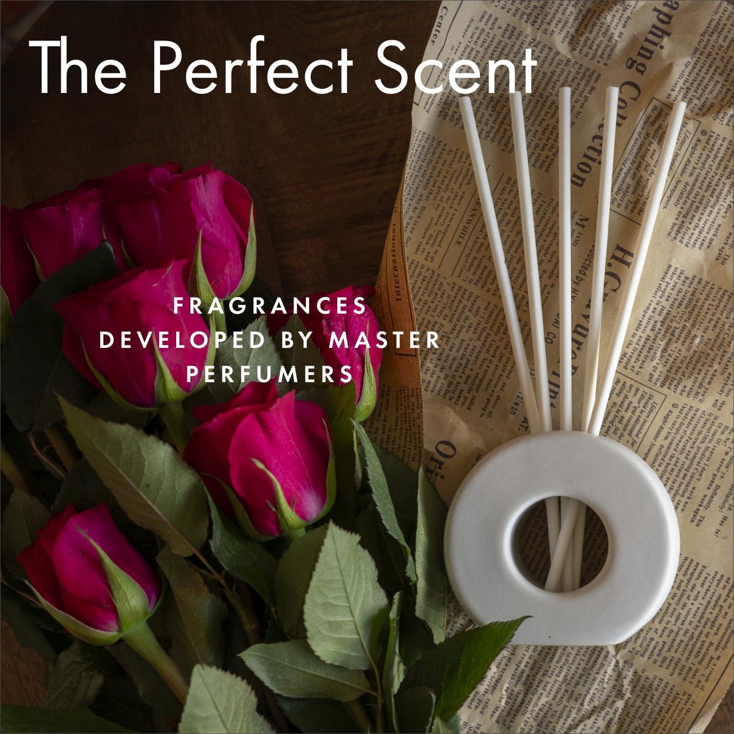 ScentAir Infused Liquidless Reeds | Includes 25 Flameless Reeds and 1 Decorative Vase, White | Essential Oil Aroma Diffuser Sticks | Fresh Spa Scents | Gifting Fragrance | White Tea & Thyme