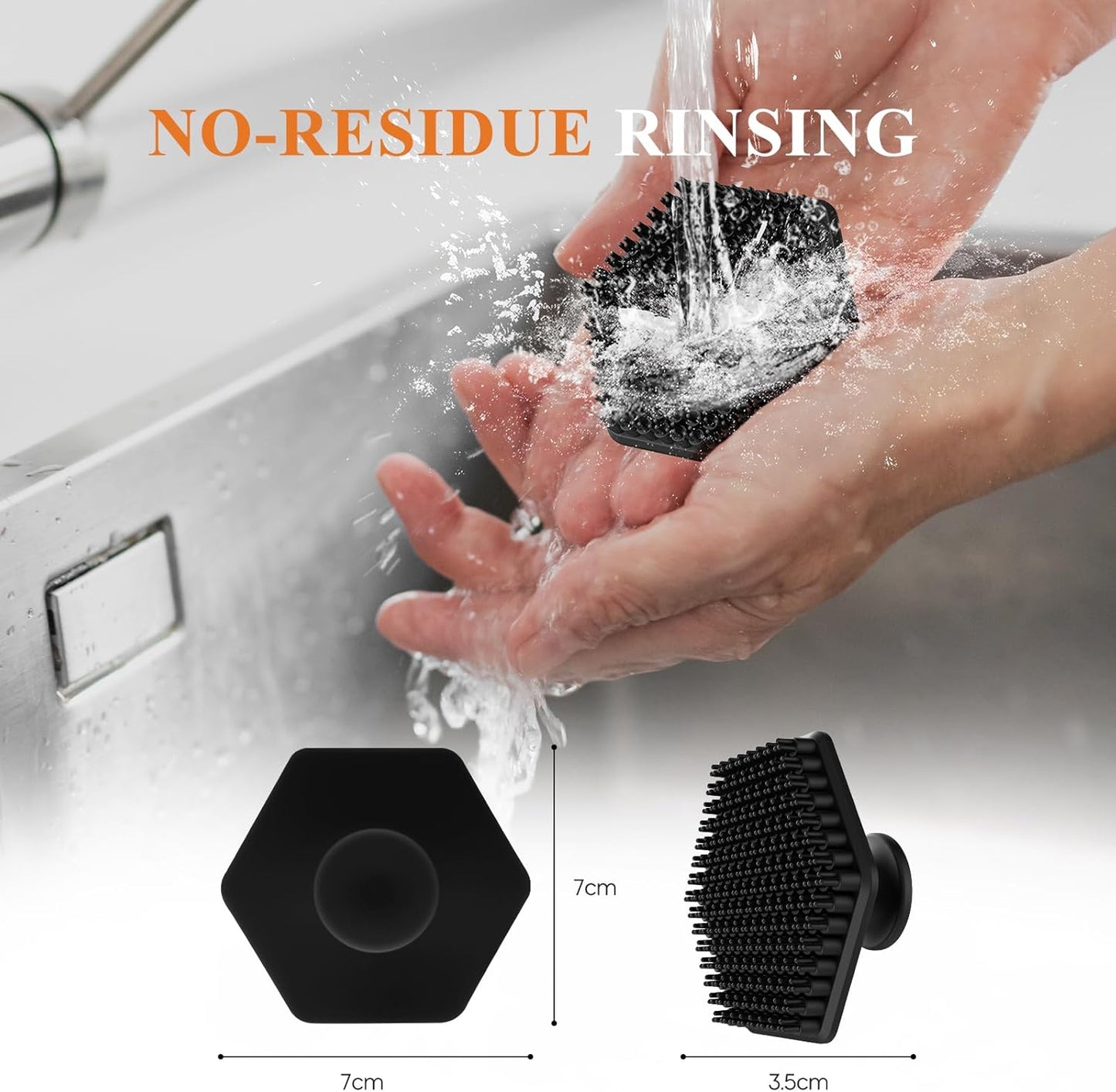 VWMYQ Silicone Face Scrubber for Men, Gentle Exfoliator Pad & Massager, Facial Cleansing Brush Silicone Face Wash Brush Removes Dead & Dry Skin (Black)