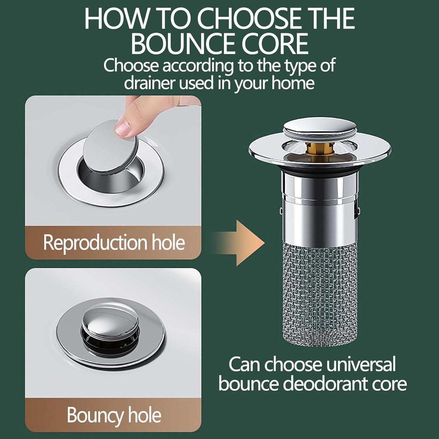 Sink Plug Hair Trap, Off-Bathroom Sink Stopper Hair Catcher, 2026 New Universal Pop up Sink Drain Filter, Stainless Steel Floor Drain Filter Bathroom Sink with Basket, Easy to Install (1Pack)