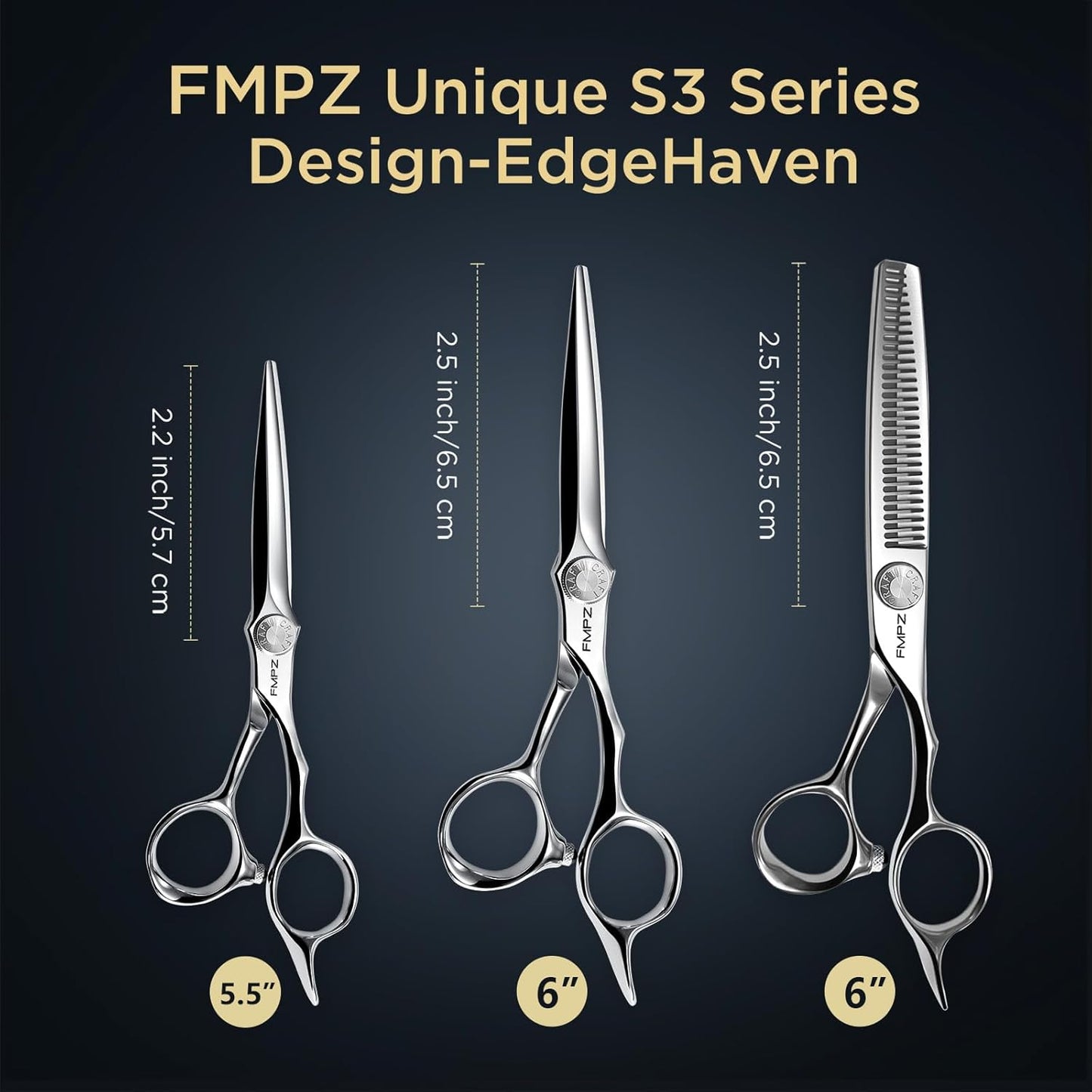 5.5" Hair Cutting Scissors Professional Barber Scissors, Hair Cutting Shears with 440C Steel - 60HRC Hardness Extremely Sharp with Ergonomic for Salon & Home Use (5.5'' Professional Hair Shears)