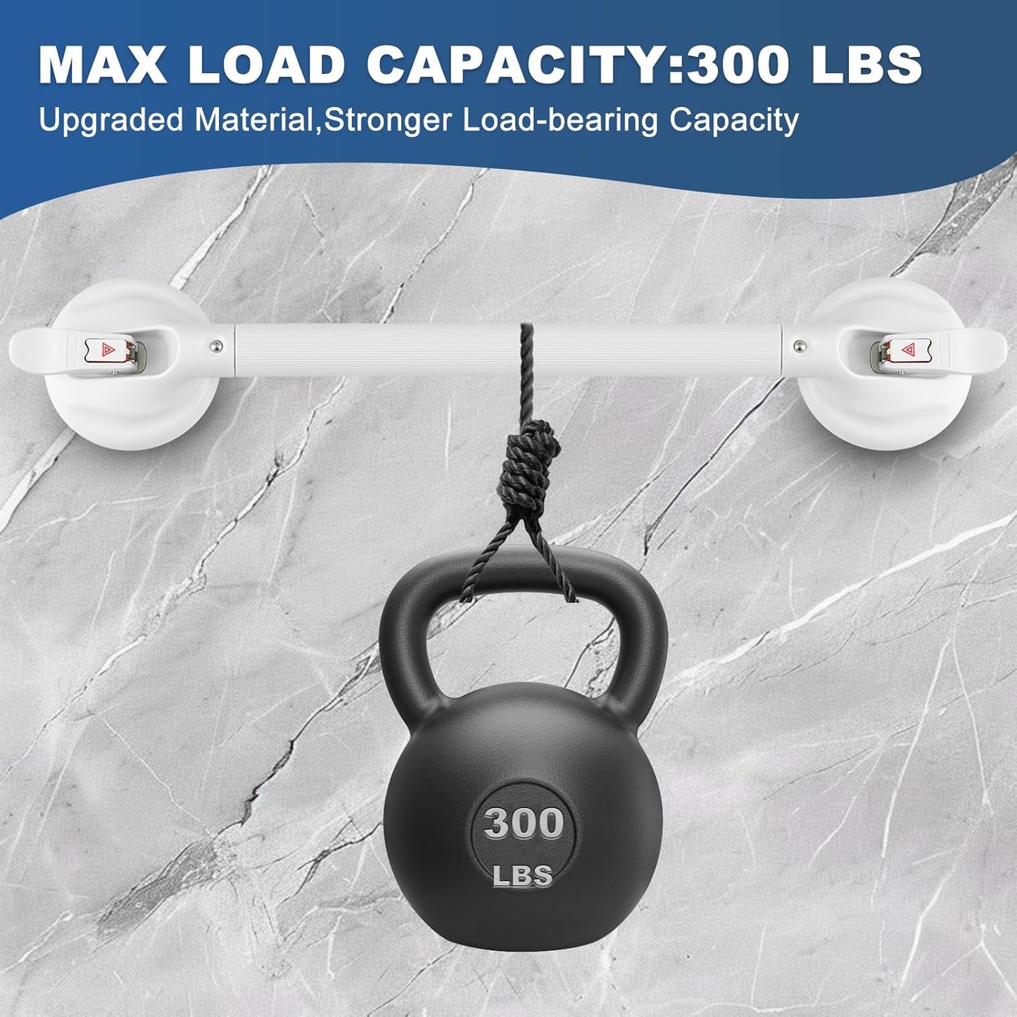 Shower Handle Upgraded 21 inch Grab Bar for Bathtub,Shower Handles with Strong Suction Cup,Bathroom Safety Grab Bar for Handicap Elderly Seniors and Disabled,White