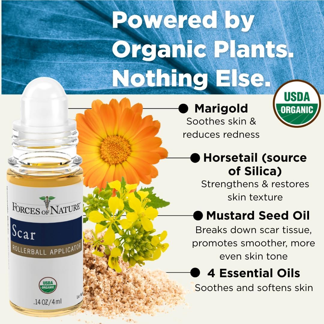 Forces Of Nature, Medicine Scar Control Rollerball Organic, 0.14 Fl Oz