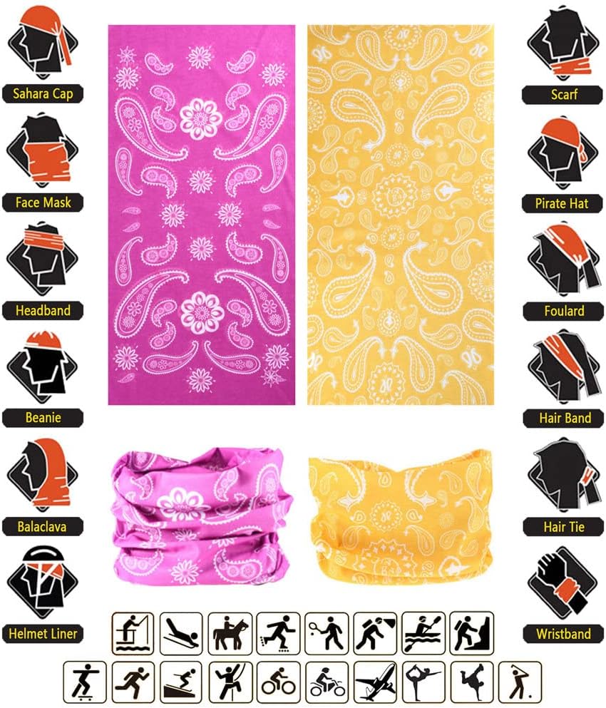 Headband Neck Gaiter Head Wrap Headwear Face Mask Magic Scarf Bandana for Men and Women
