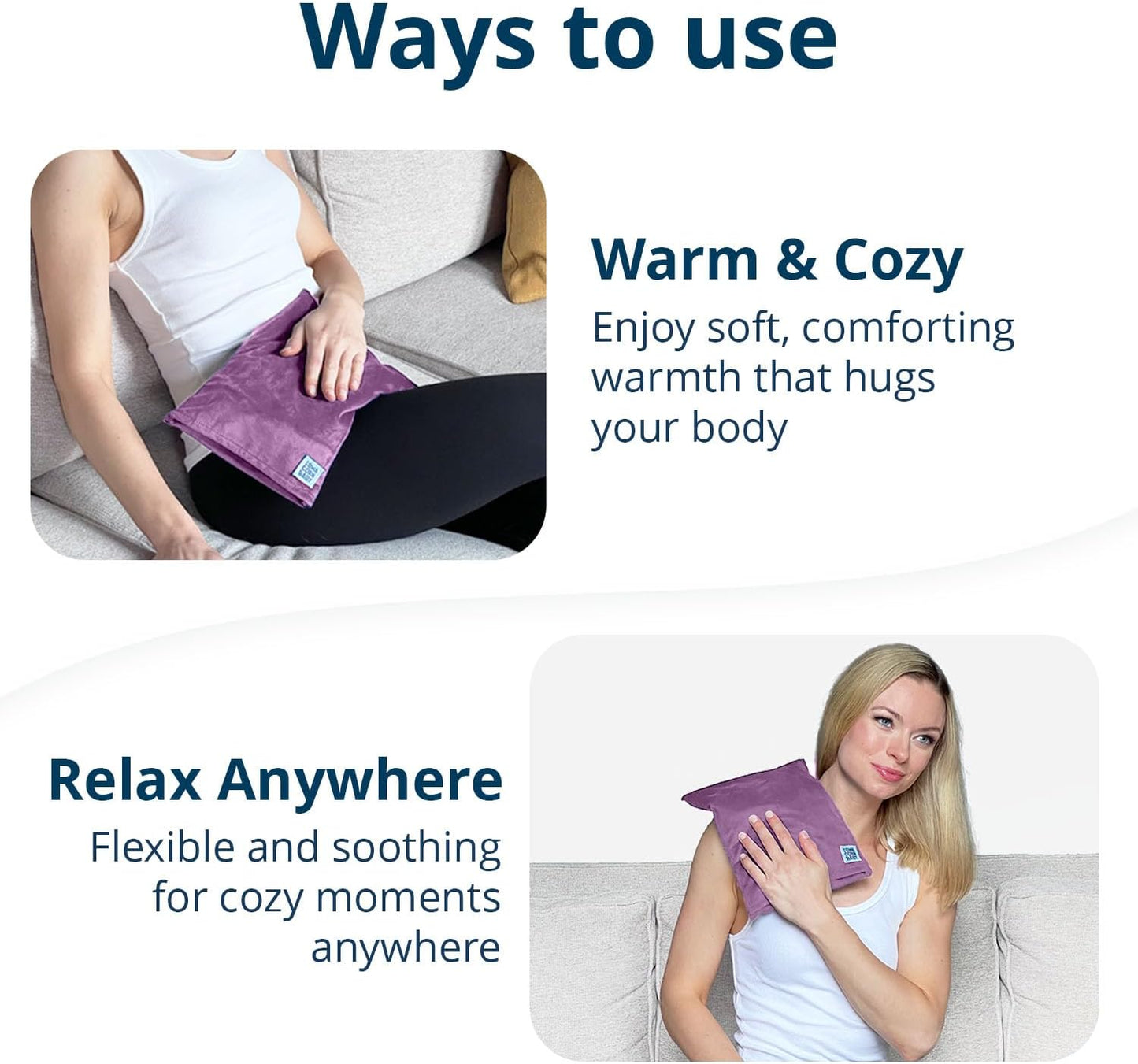 Microwave Heating Pad (with Removable Cover) – Weighted Microwavable Moist Heat Therapy Pad for Back, Neck, Shoulders, and Cramps – Portable, Reusable Cold or Warm Compress, 10" x 7", 2.5lbs