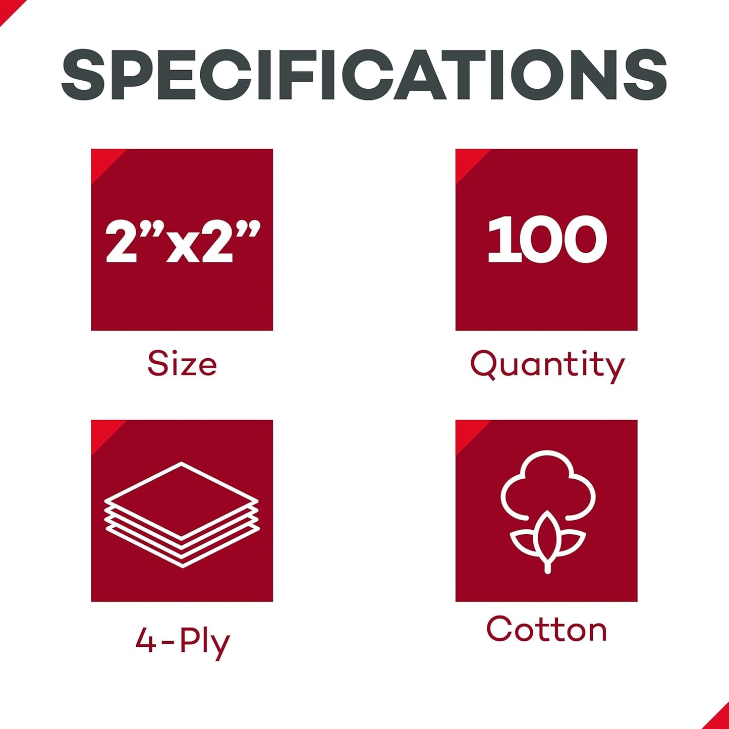 Dealmed Premium Non-Woven Sponges – 2" x 2" 4-Ply Non-Woven Gauze Pads, 25 Pouches, 2 Per Pouch (Pack of 2), Absorbent Gauze Sponges, Wound Care Product for First Aid Kits and Medical Facilities