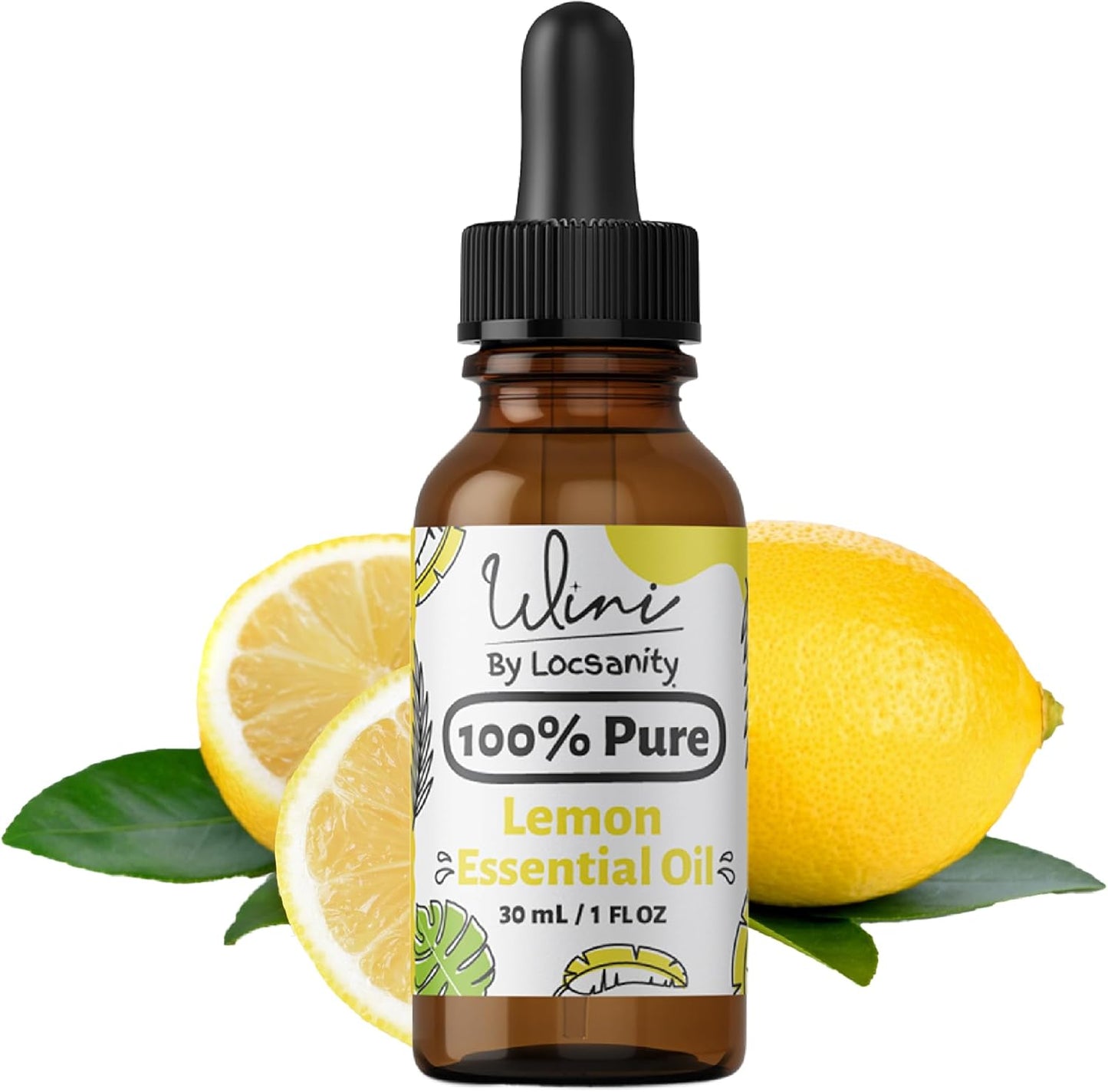 WINI by Locsanity Lemon Essential Oil with Glass Dropper | 100% Pure & Natural Lemon Diffuser Oil | Premium Grade Essential Oils for Skin Care, Aromatherapy, Hair & Scalp, Fresh Citrus Scent | 30ml