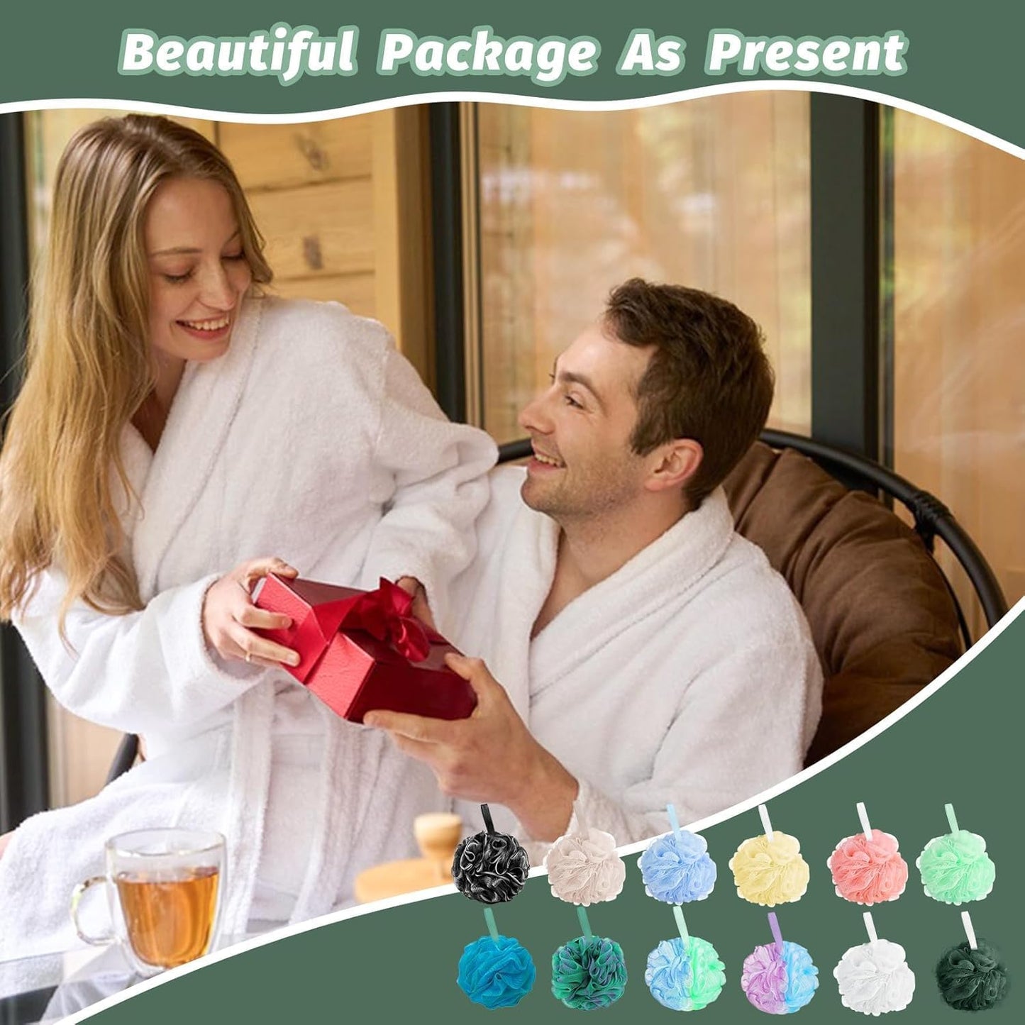 Amazerbst loofah,6 Pack Shower loofah loofah Sponge,50g Bath Sponge Body Scrubber for Women and Men