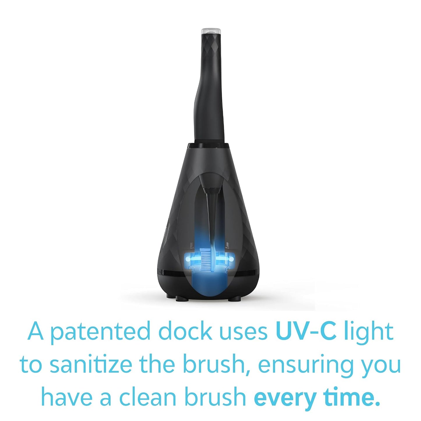 Tao Clean UV Sanitizing Sonic Toothbrush and Cleaning Station, Electric Toothbrush, Dual Speed Setting, Black