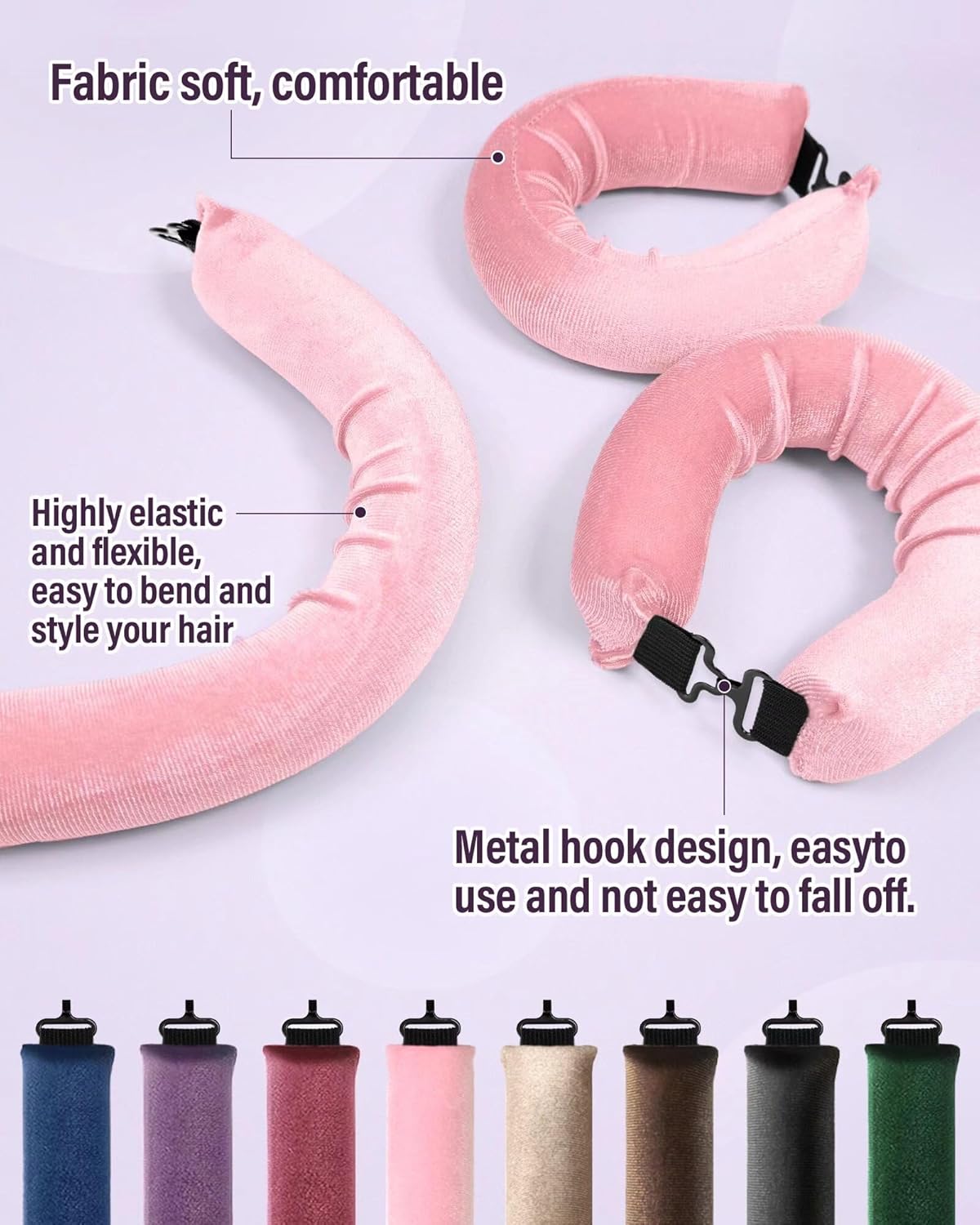 Heatless Hair Curler Overnight Curls-3 Pcs No Heat Curling Blowout Rod to Sleep In,Hair Rollers with Satin Scarf