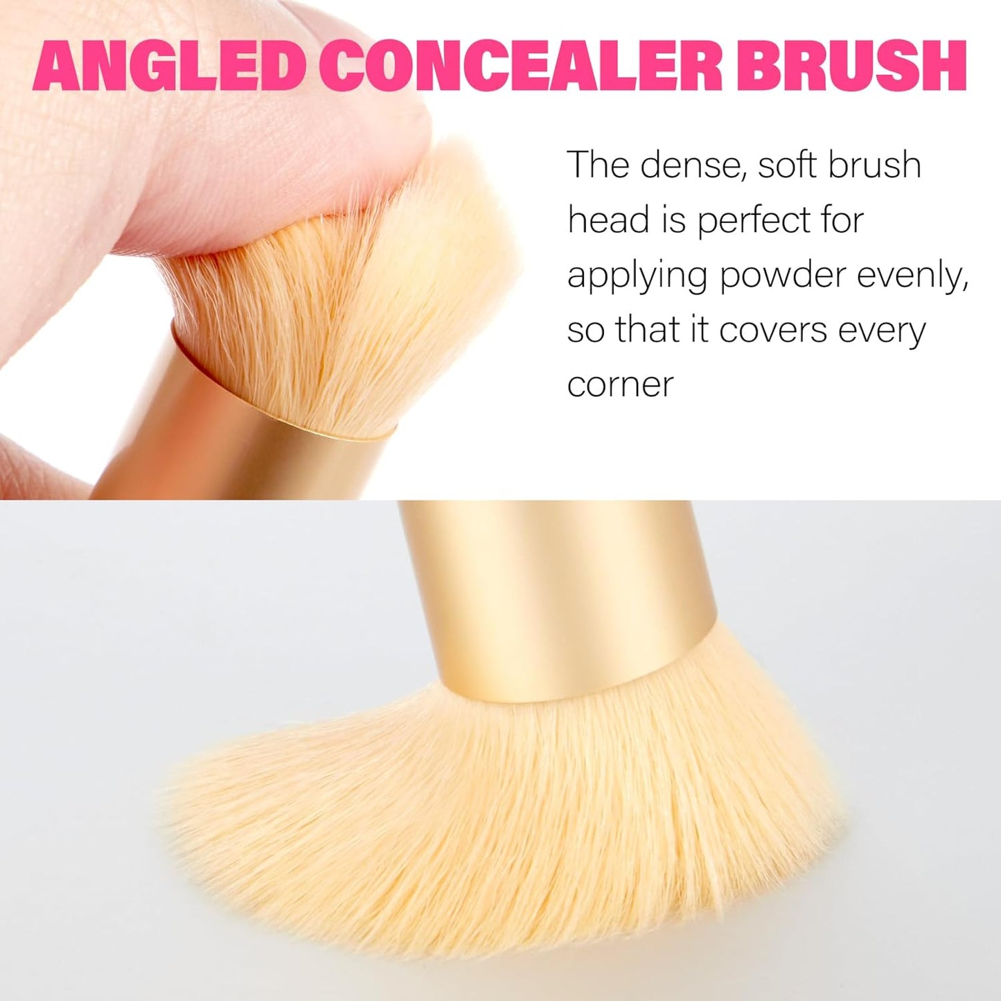 Dual-Ended Hair Makeup Brush, Precision Hairline Powder Brush With Sponge Tip - Seamless Blending - Root Touch Up And Hair Contour Brush (Skin Tone, 4.7 Inch)