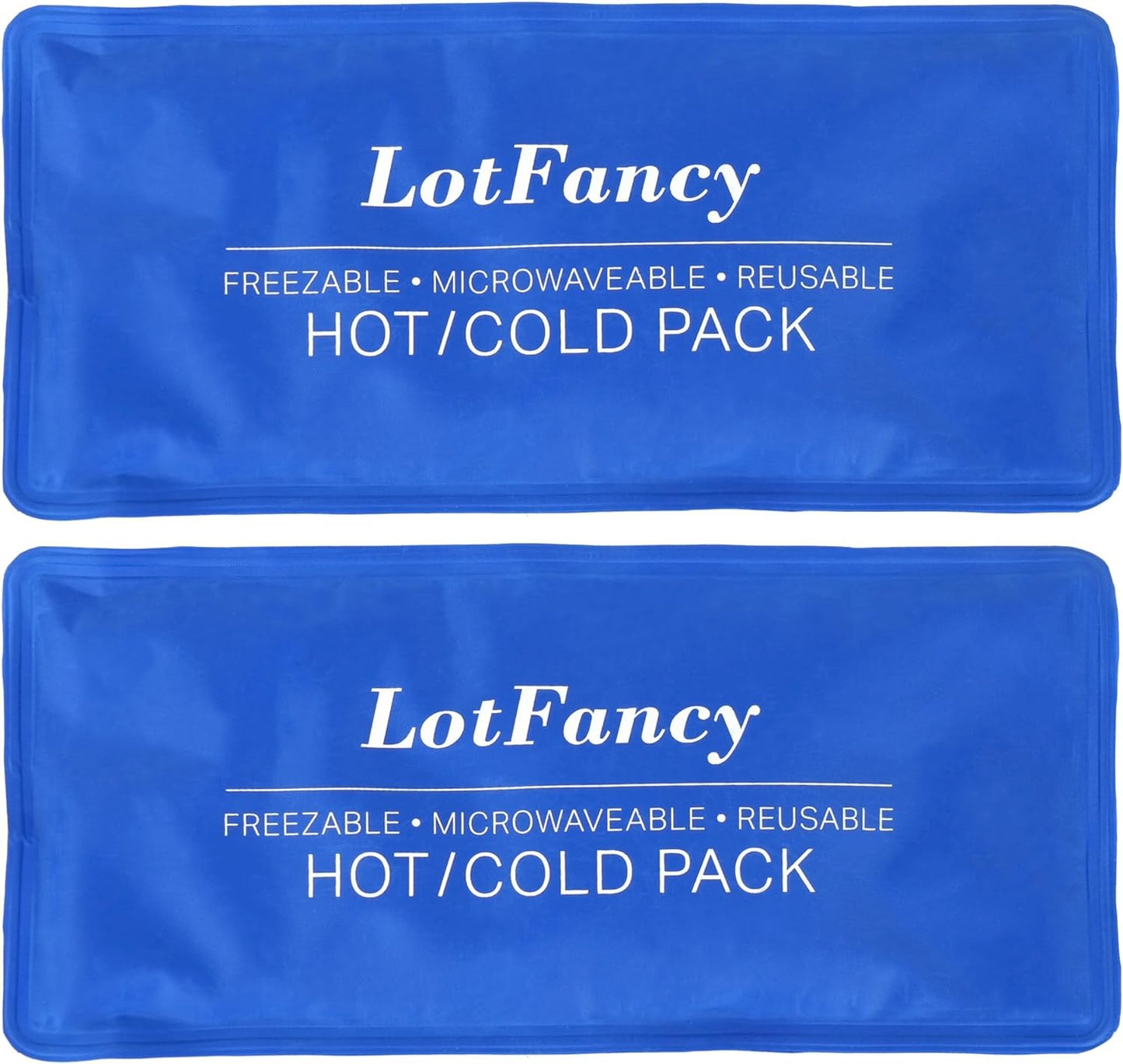 LotFancy Ice Pack for Injuries, Pack of 2, FSA HSA Eligible, Reusable Hot Cold Pack for Therapy, Cooling or Heating Pad for First Aid, Back Shoulder Neck Head Feet Pain Relief, 11 x 5 Inches
