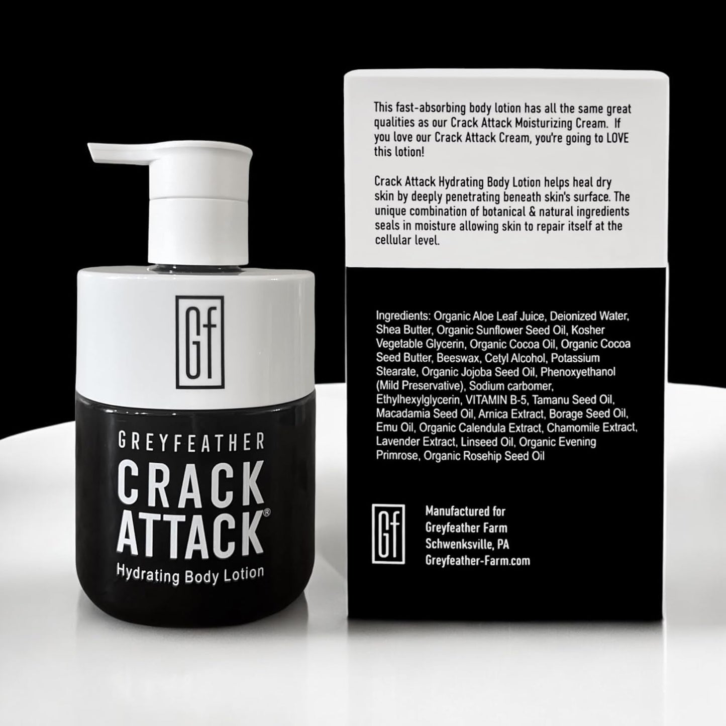 Crack Attack Hydrating Body Lotion for Dry Cracked Skin – Fast Absorbing, Mint Scented, Non-Greasy Moisturizer with Aloe, Shea Butter, Emu Oil, Tamanu – Heals Hands, Feet, Elbows, Full Body Repair
