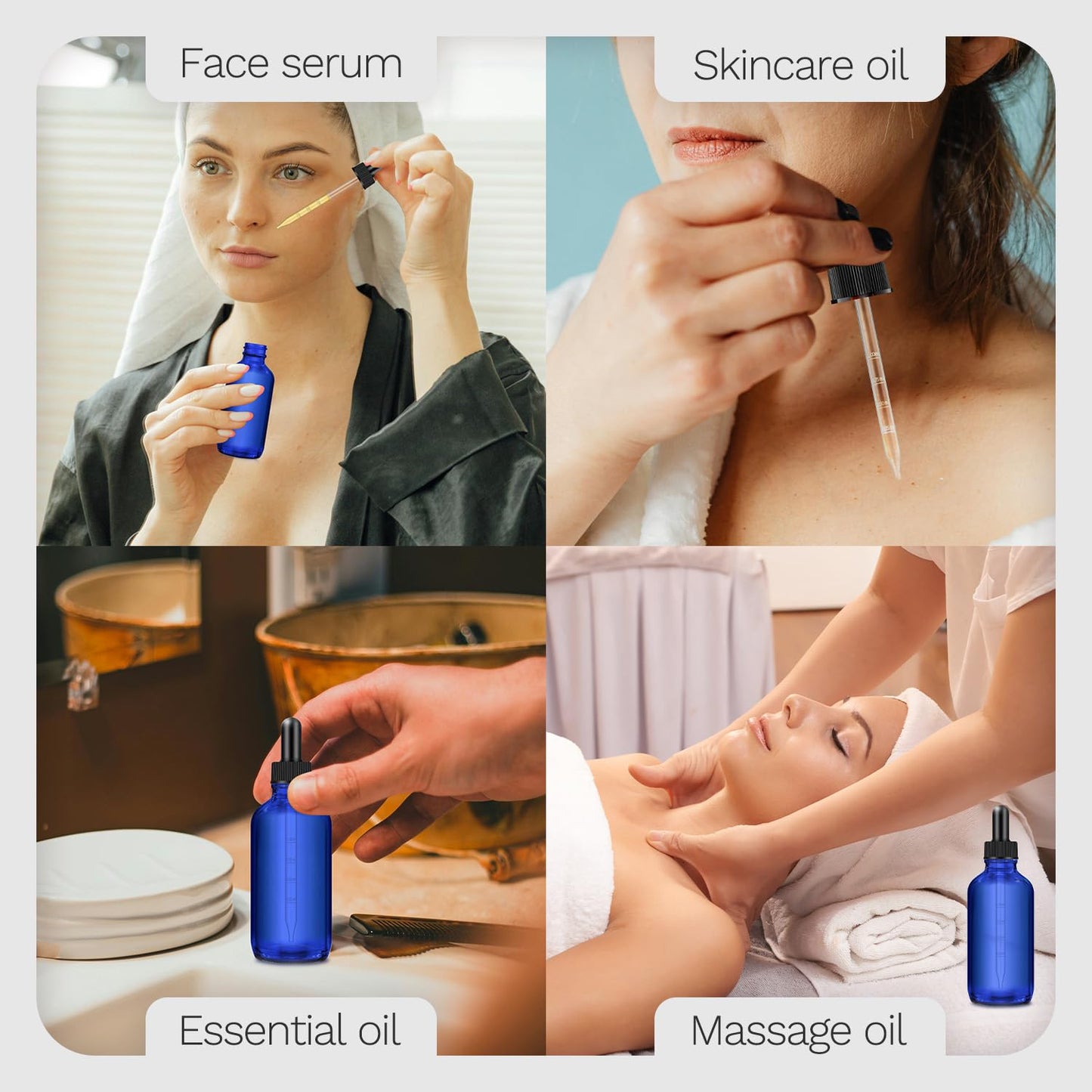 Bumobum Dropper Bottles 4 oz, 12 Pack Glass Tincture Bottles with Dropper for Essential Oils with Funnel, Labels & Pipette (Unbreakable Plastic Eye Dropper)