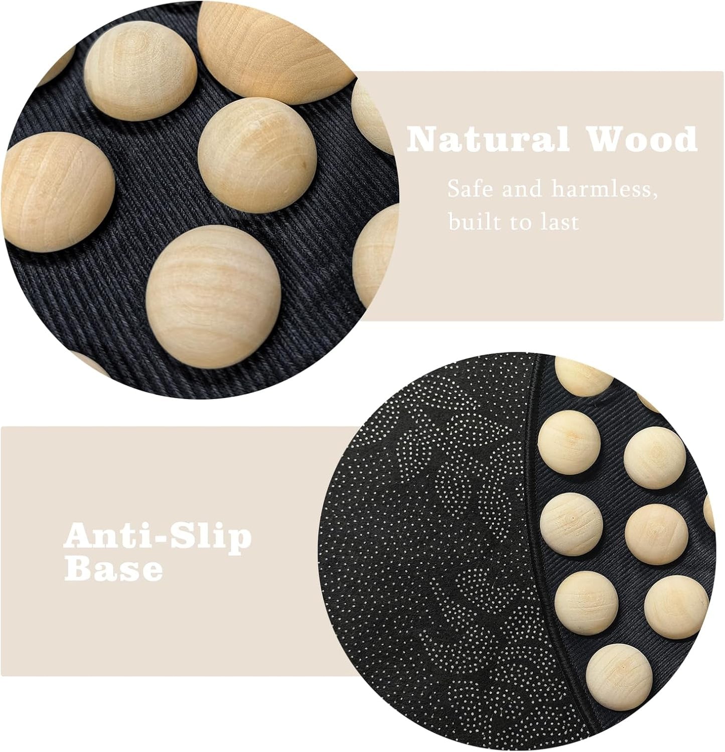 Wood Foot Massager Mat - Portable Acupressure Pad for Pain Relief, Foldable Pressure Point Relief Tool, Home Spa Therapy Foot Massage Board, Ideal Gift for Seniors