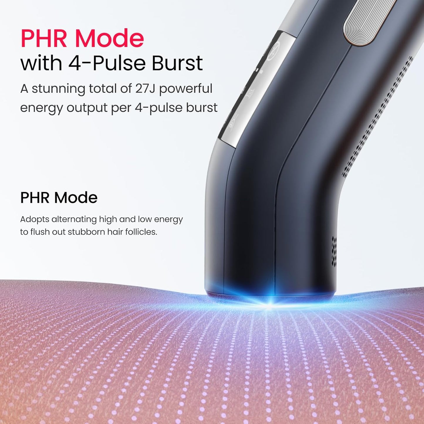 IPL Laser Hair Removal for Men, Dual Lights 100W, 35°F Sapphire Ice-Cooling, Quadruple-Pulse PHR Mode for Stubborn Hair, at Home Hair Removal Device for Armpits, Chest and Leg