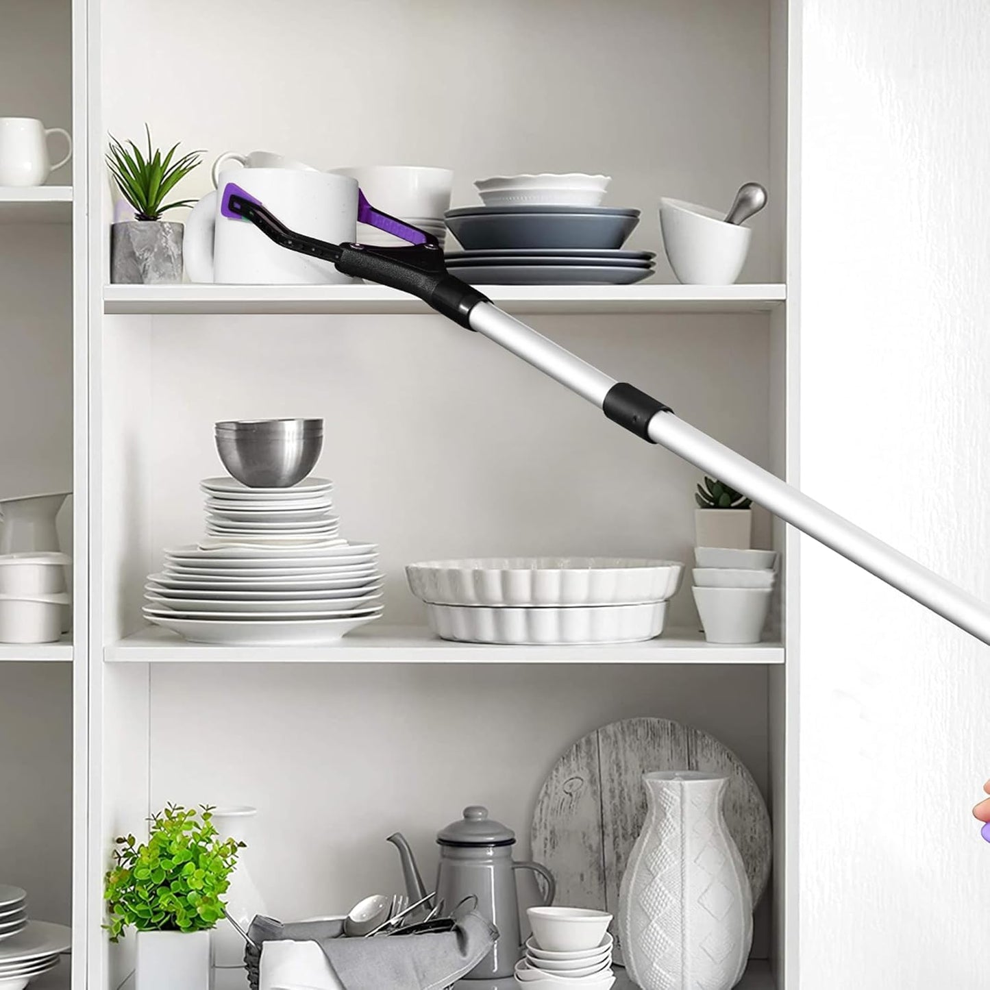 32 inch GrabRunner Folding Reacher Grabber Tool with Magnet(Purple)