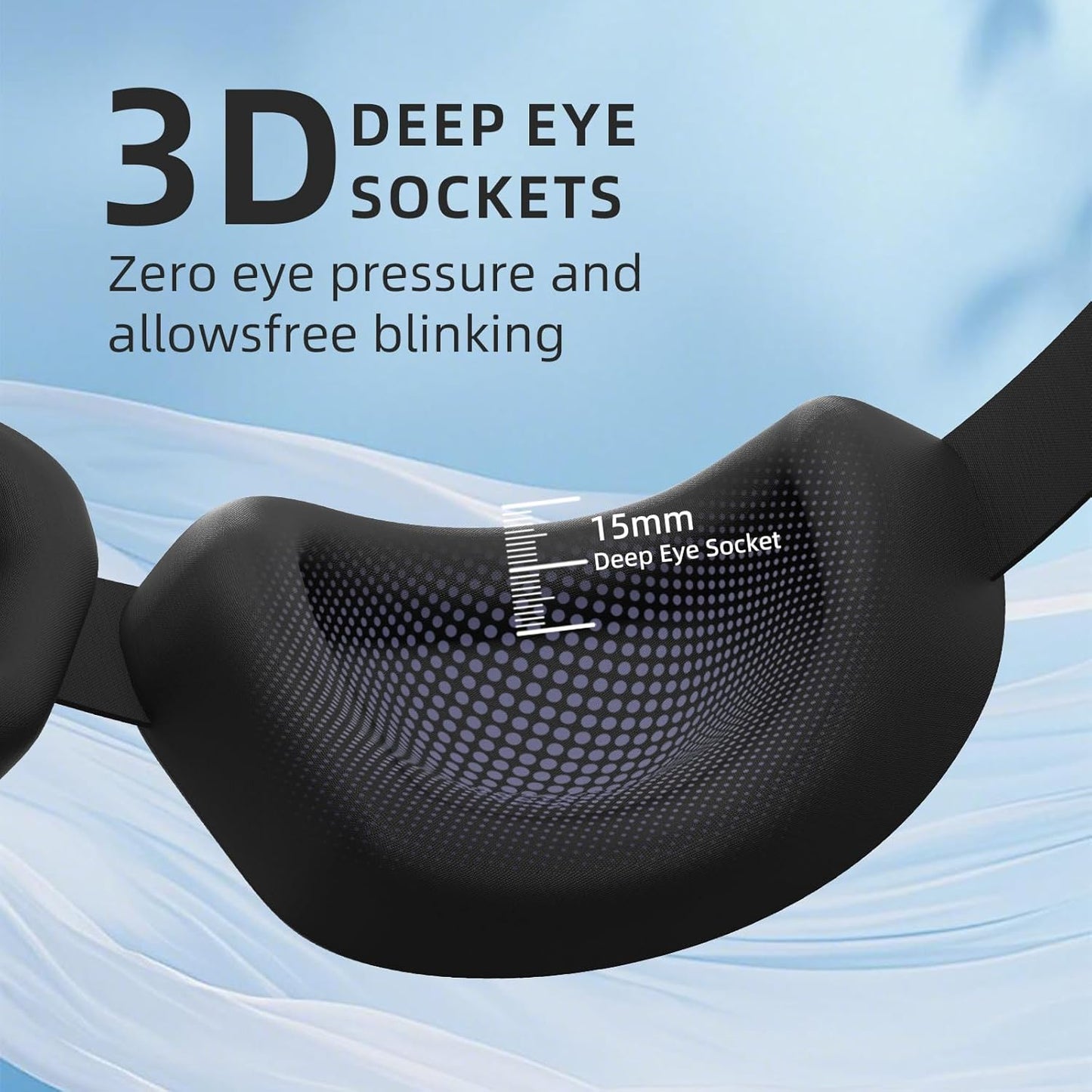 Sleep Mask for Side Sleeper Women Men, Eye Mask for Sleeping Light Blocking, Zero Eye Pressure 3D Sleeping, Gery