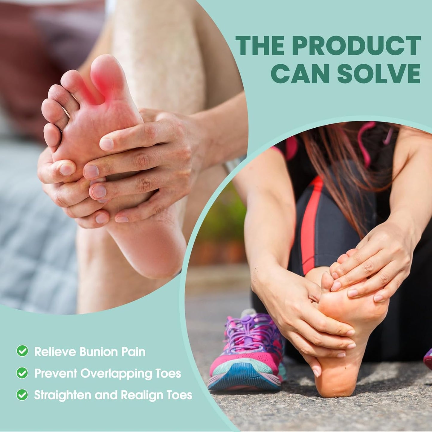 Welnove Toe Separator for Overlapping Toes - 12 PackToe Spacers for Bunions - Toe Corrector for Hammer Toes, Realign Crooked Toes - Preventing Rubbing Relieve Pressure (Multi-Size, Beige)