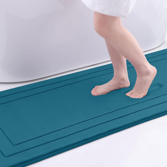 Arotive Memory Foam Bathroom Rug Mat 70x24, Ultra Soft and Absorbent Bath Mat, Machine Wash Dry, Comfortable Bath Rug Carpet for Bathroom Floor, Tub and Shower, Peacock Blue