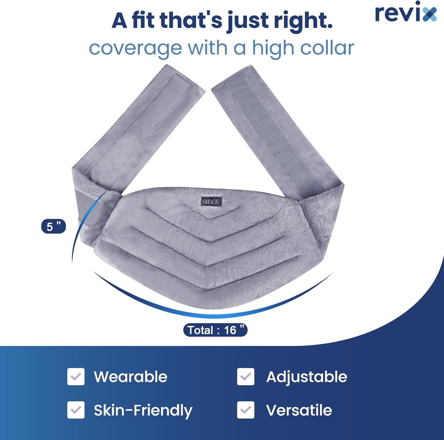 REVIX Microwavable Heating Pad for Back, Extra Large Microwave Heated Pack with Moist Heat for Waist, Stomach, and Shoulder, Unscented Hot or Cold Pack, Gray