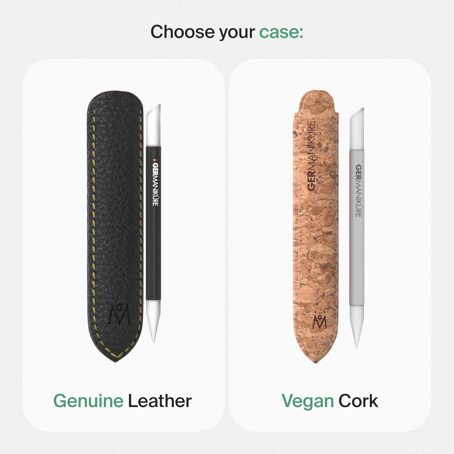 GERMANIKURE Clear Glass Cuticle Stick - No Sleeve - Ethically Made in Czech Republic - Cuticle Pusher & Remover, Callous & Dry Skin Fingertip File, Nail Shaper - No Case