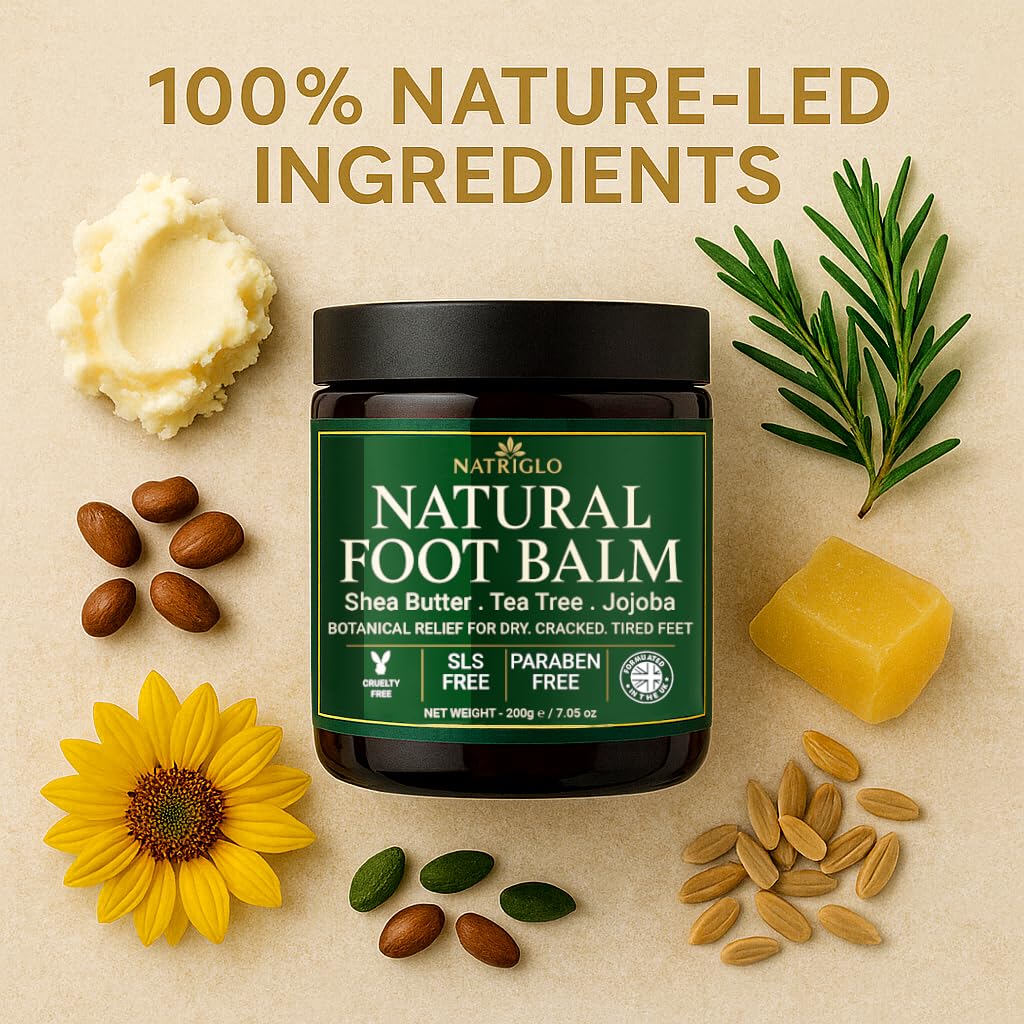 Organic Tea Tree oil Foot Cream for Dry Cracked Heels and Feet, Cracked Heel Repair for Athletes - Foot Cream & Natural Heel Balm for Dry Cracked Feet - Heel Rescue Foot Cream 7.05oz