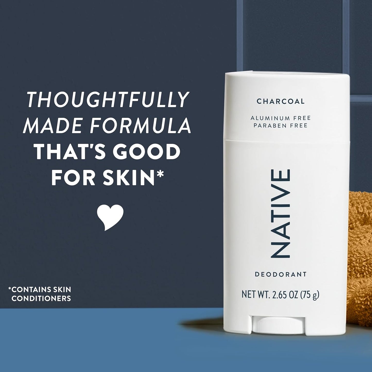 Native Deodorant | Natural Deodorant for Men, Aluminum Free with Baking Soda, Probiotics, Coconut Oil and Shea Butter | Charcoal