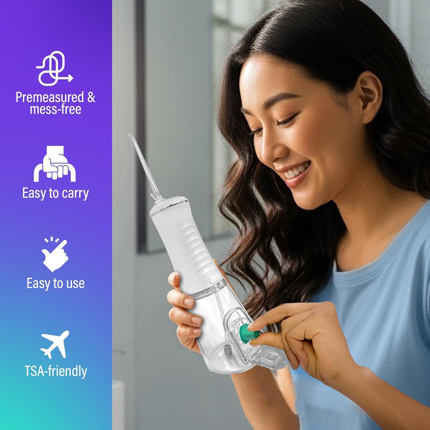 GuruNanda Aqua Pods Pre-Measured Concentrated Mouthwash for GuruNanda Water Flosser 4.0, Fluoride & Alcohol-Free, Wild Mint Flavor, Travel-Friendly, 24 Count