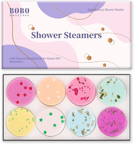 Shower Steamers Aromatherapy for Women Shower Bombs Great Smell with Natural Essential Oil, Perfect Gifts for Girls, Relaxing Set for Self Care SPA -Ideal Birthday, Pack of 8 (Multicolor)