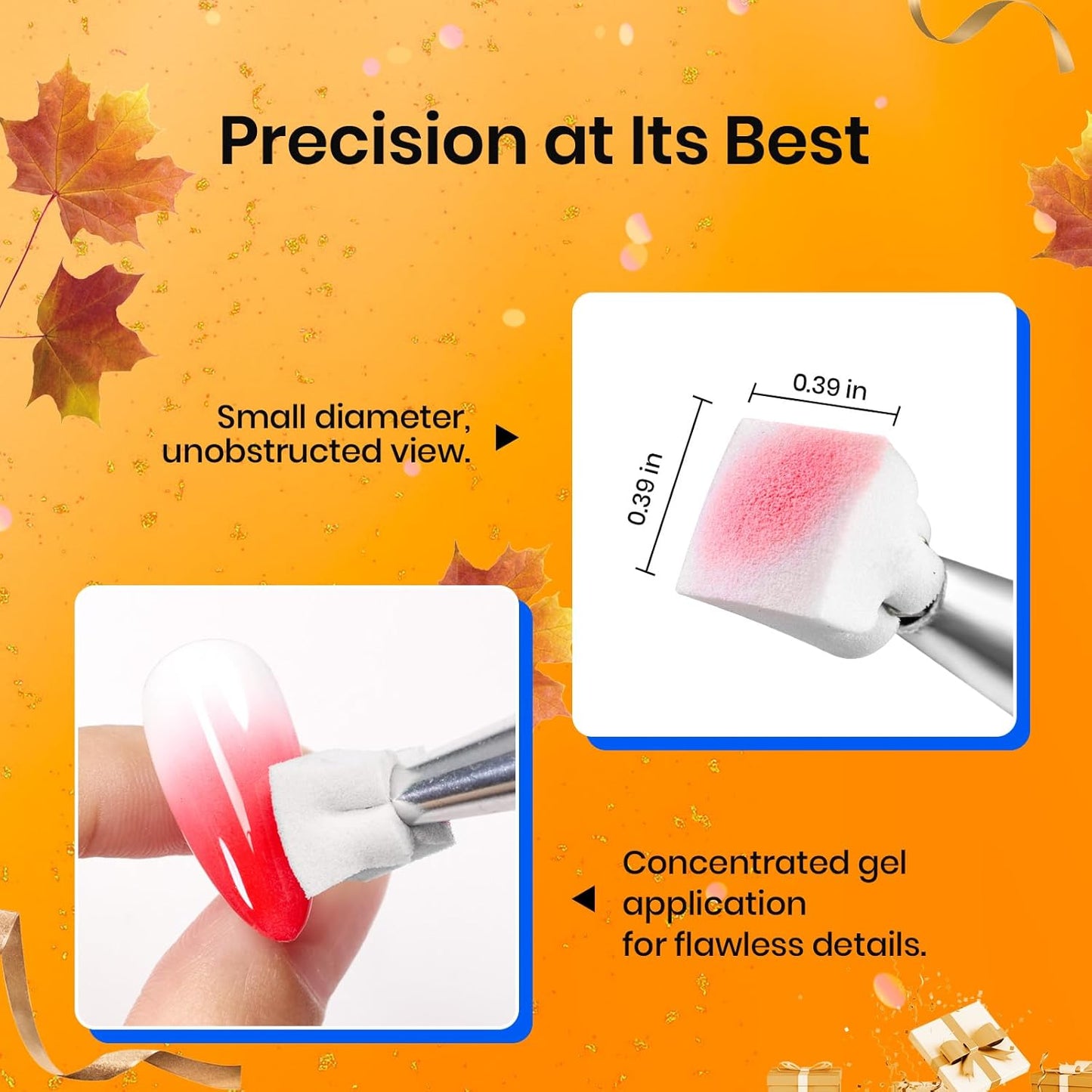 Beetles 150Pcs Soft Nail Sponges for Ombre, White Nail Sponge with Grabbing Pen, Blooming Nails Art Brushes, Gradient Manicure DIY Tools, Professional Accessories Supplies for Home and Salon Use