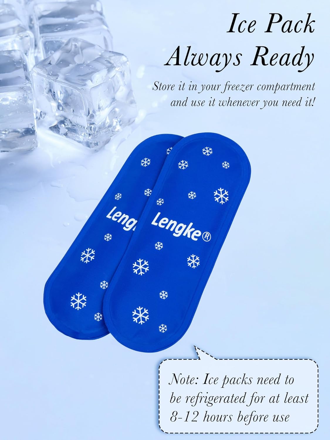 Leng Ke TSA Approved Ice Packs 2 pcs, Upgraded Reusable Ice Packs for Insulin Cooler Travel Case