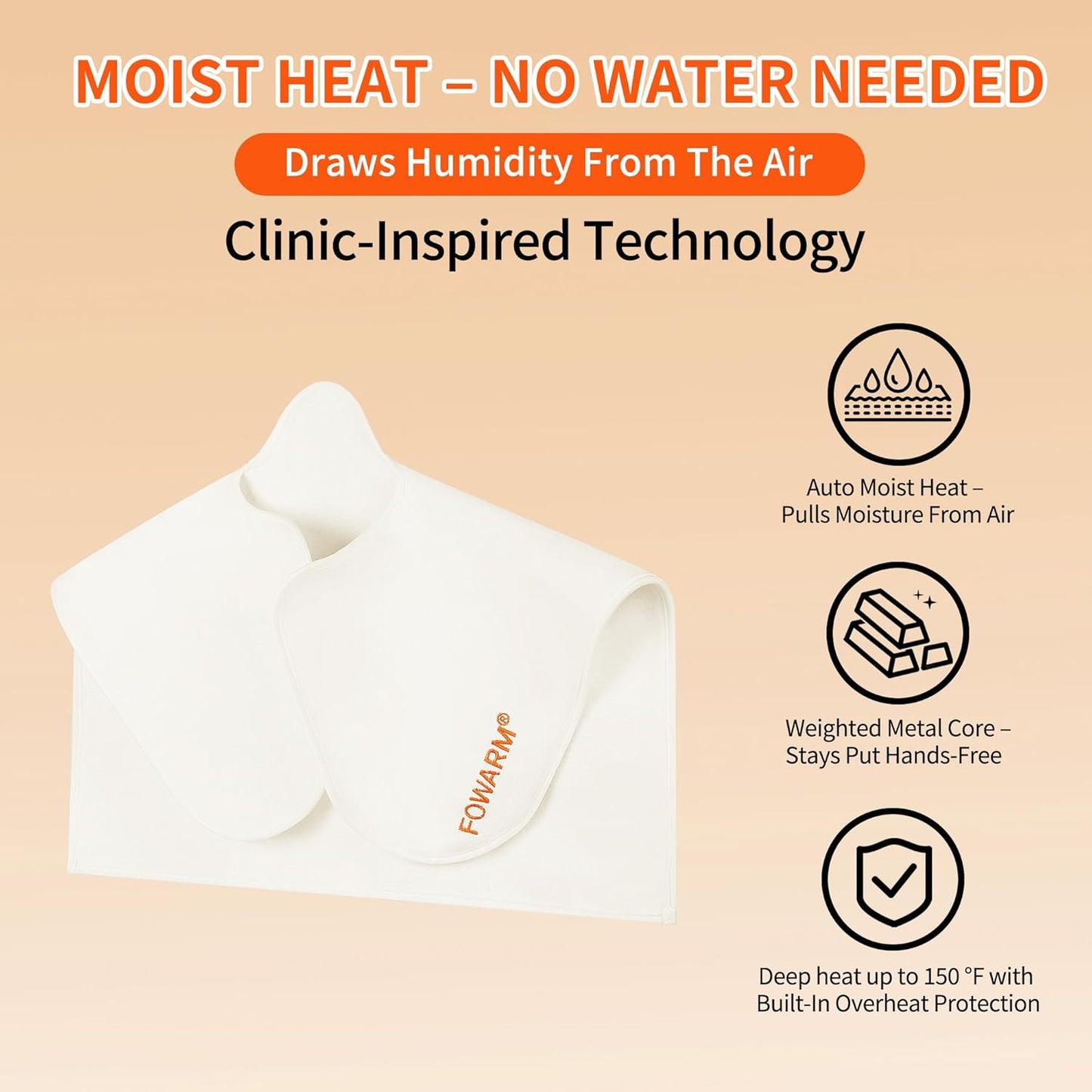 Moist Heating Pad for Neck and Shoulder, Neck Wrap Weighted Heating Pad with Deep Steam Relief, Electric Heat Pad with Auto Shut Off, Washable Removable Soft Cover, 20"x20"
