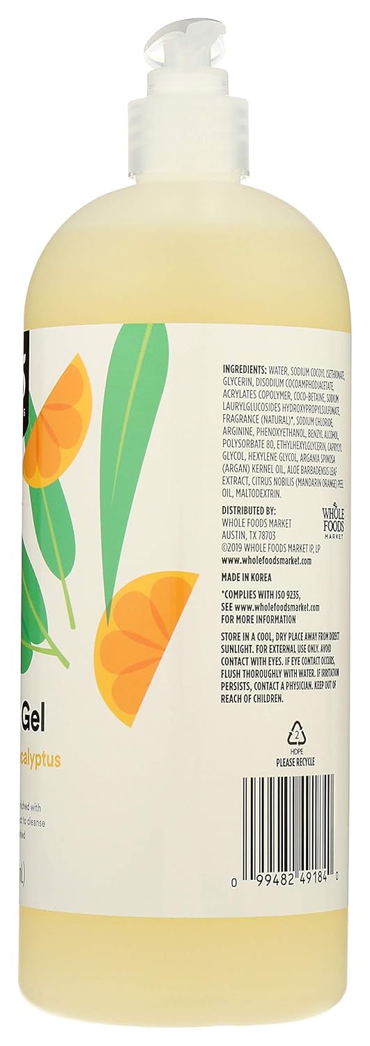 365 by Whole Foods Market, Foaming Shower Gel, Satsuma & Eucalyptus, 32 Fl Oz