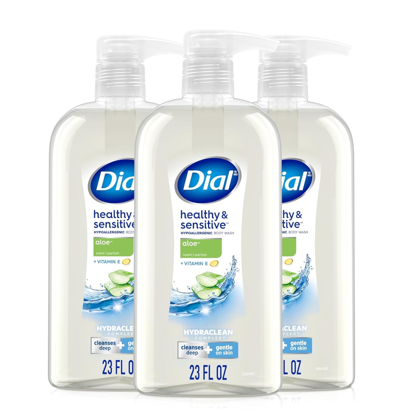 Dial Body Wash, Healthy & Sensitive Aloe Scent, 23 fl oz, Pack of 3