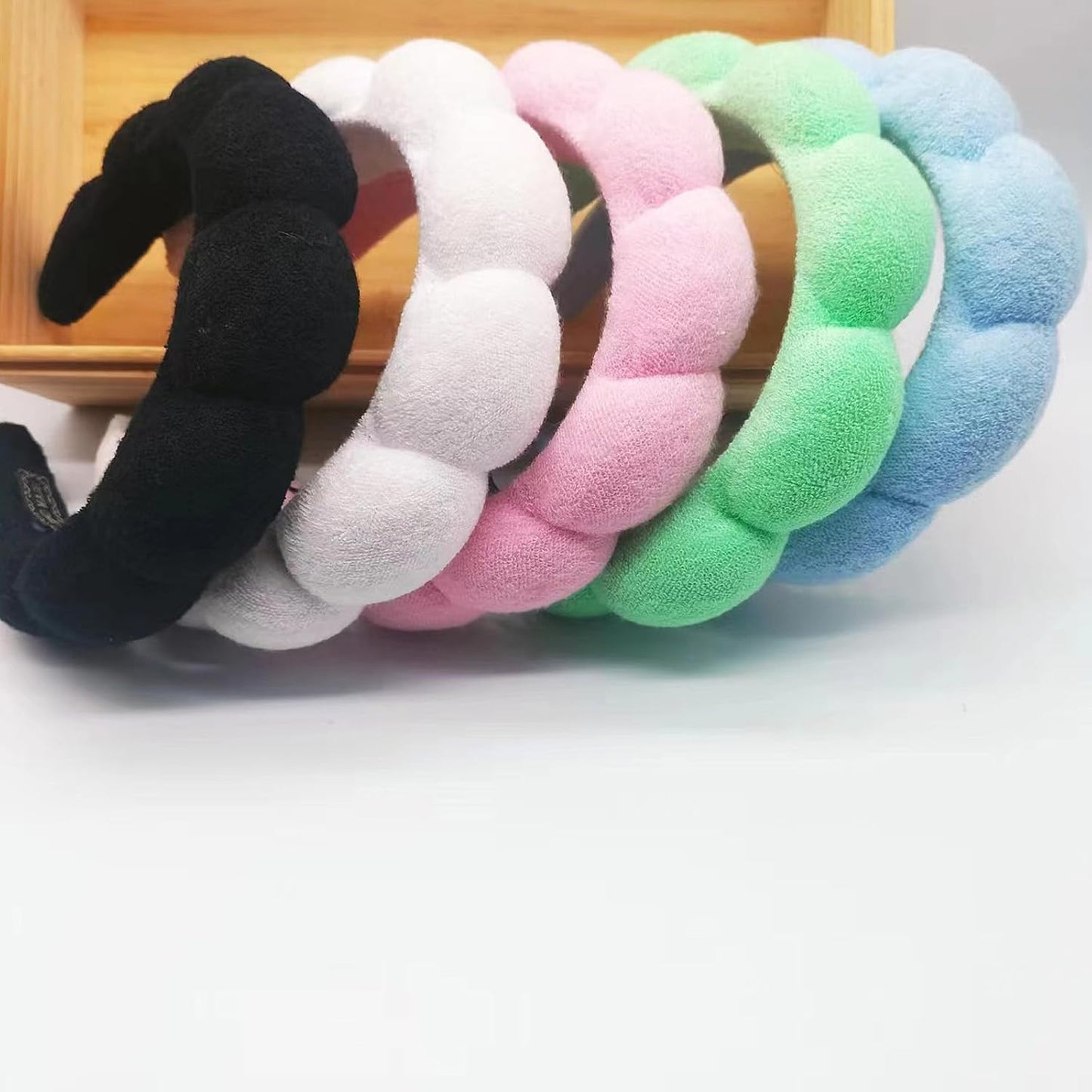 Spa Headbands for Washing Face Makeup Skin Care Headband Women Bubble Facial Beauty Headbands Puffy Shower Towel Band Hair Headband