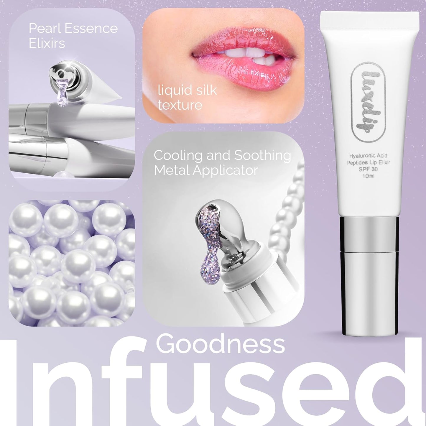 Tinted Lip Balm Elixir for OIder Women, Hydrating Vegan Lip Care with Sheer Color & Moisturizing Glow – Non-Sticky Nourishing Lip Treatment for Soft, Smooth Lips (Pearl Essence 10ml)