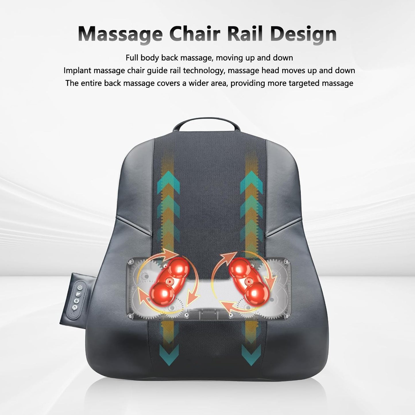 Back Massager for Pain Relief Deep Tissue, Ultrathin Rolling Up and Down Full Back Massage with Heat, 4D Shiatsu Kneading, Shoulder Massager, Extended Widened Design for Home, Office, Car Use, Beige
