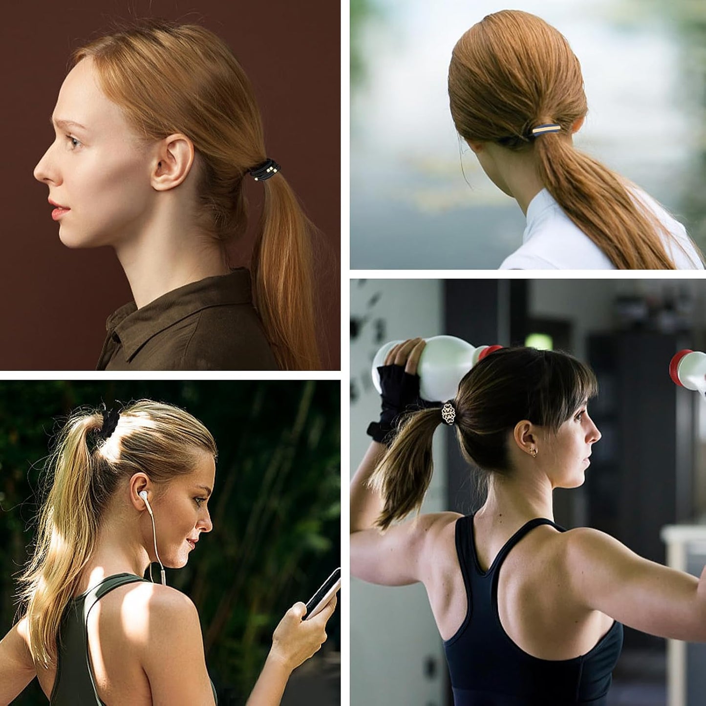 Hair Tie Bracelet, 5 Pcs Boho Hair Ties For Girls and Women, Elastic Hair Ties, Hair Bands For Ponytails, Ponytail Holder For Daily Life, Sport, Cooking, Working (Set 15)