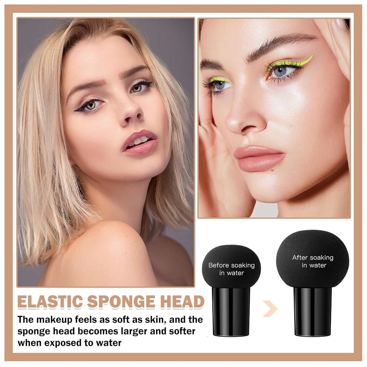 AWCCXMYM Mushroom Head Air Cushion CC Cream Long-Lasting Concealer BB Cream Moisturizing Color Corrector Foundation Makeup Even Skin Tone Liquid Face Makeup (Natural)