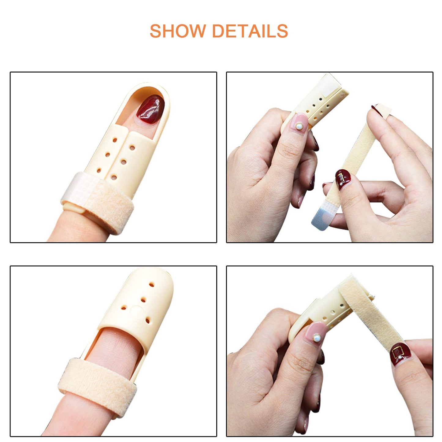 5 Pieces Finger Splint, Mallet Finger Support, Straighten Finger Plastic Finger Protector for Finger Arthritis, Trigger Finger and Finger Joint Pain
