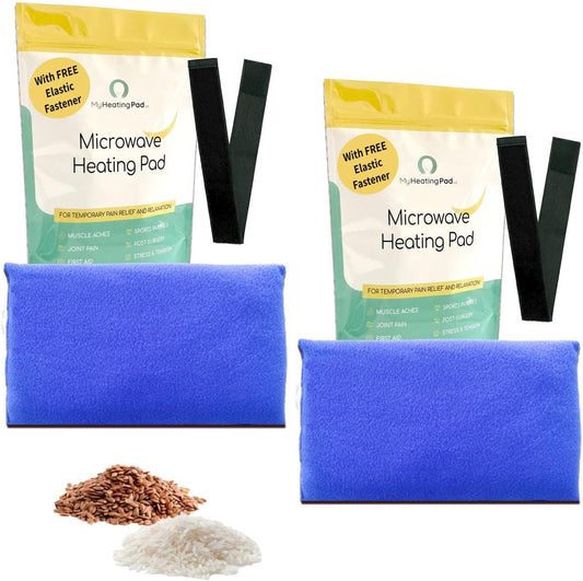 My Heating Pad for a Better Comfort - Moist Microwavable Heating Pads for Joint Pain and Sore Muscles - Microwave Hot Pack Heat Pad for Cramps - Chilled or Heated Pad Therapy Pillow - 2 Packs Blue