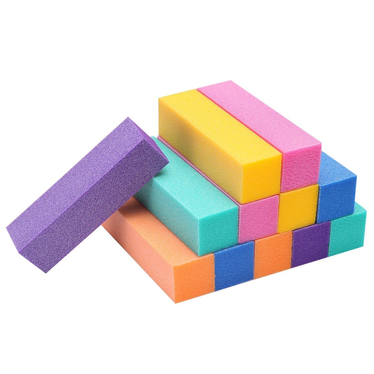 12 Pack Nail Buffer Block 4 Sided Professional Nail File Sanding Block Buffing Blocks for Natural and Acrylic Nails (Multi-Colored)