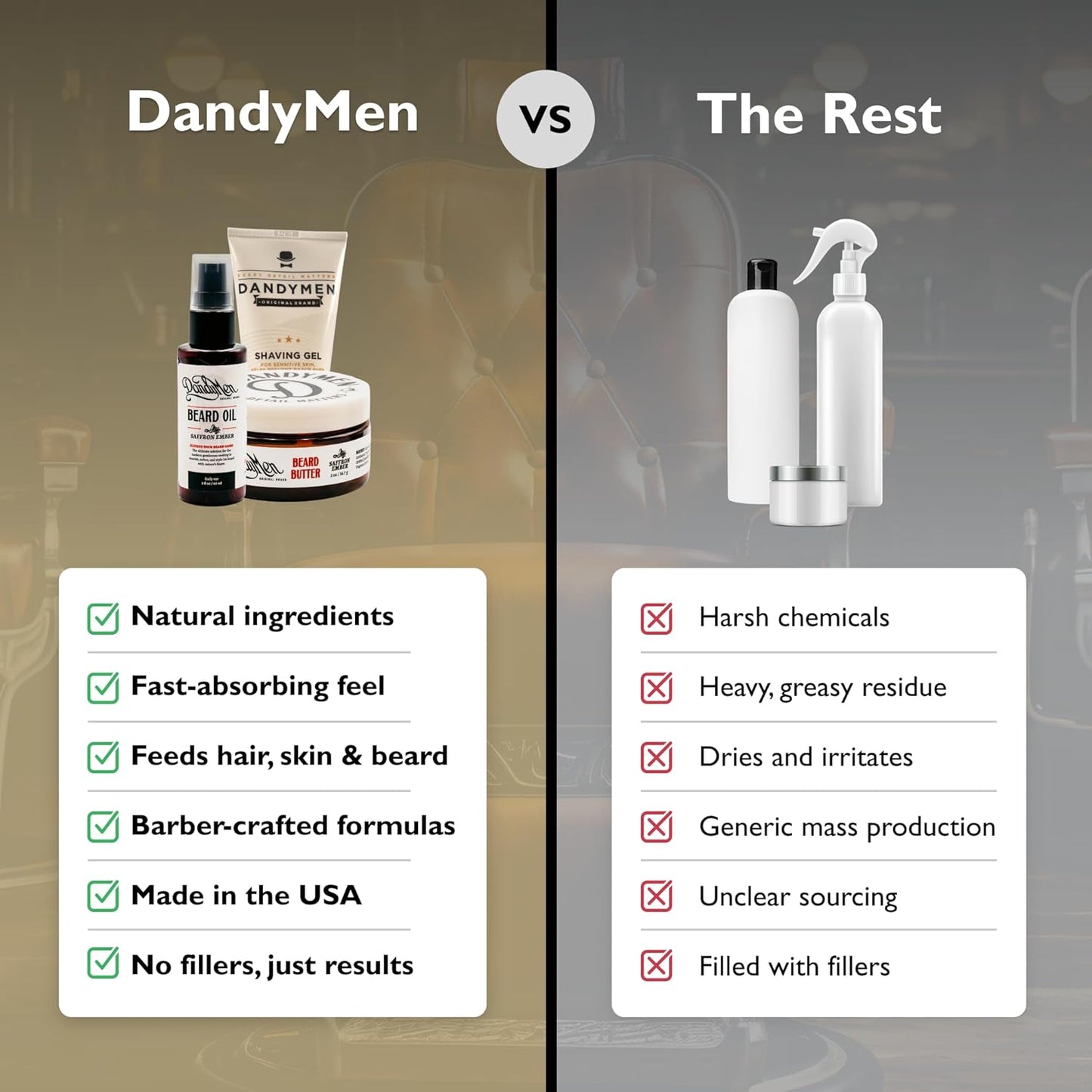 Beard Grooming Set – Beard Oil, Beard Butter & Shaving Gel – Hydrate, Soften & Style (3-pack, Saffron Ember)